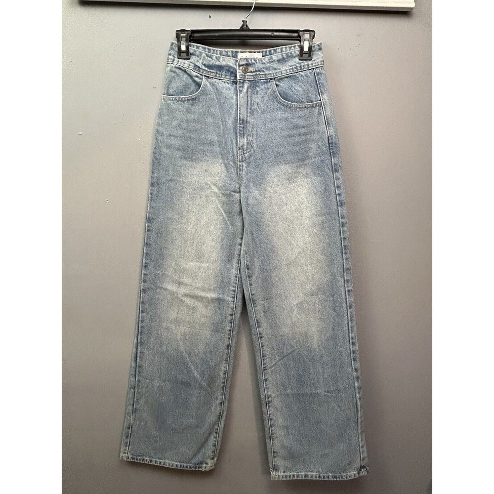 By Together Jeans Womens S Light Blue Wide Leg High Rise BD236 Cotton Denim